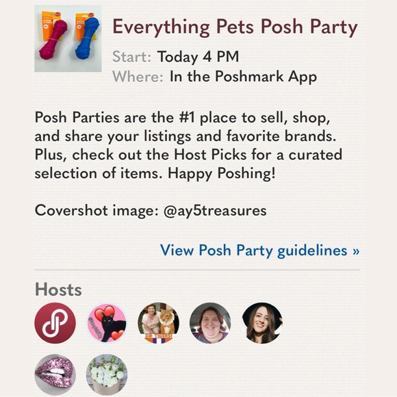 Thanks for Joining Me PFFS! SPREAD #PoshLove & Share ๐ป โPETS Posh Party" 2/08 - Picture 2 of 10